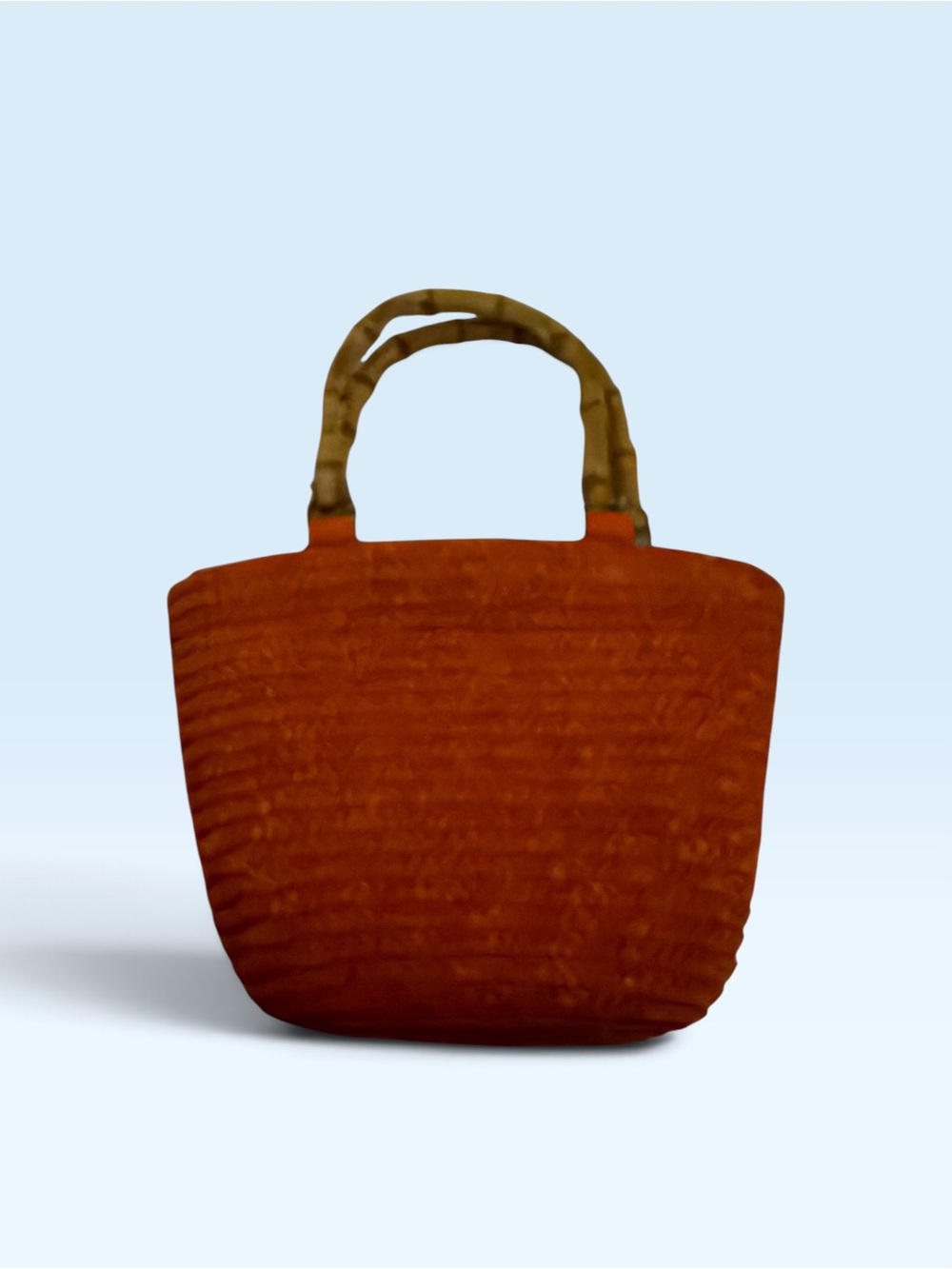 ST JOHNS BAYRust Orange Tote Bag with WOOD  Handles